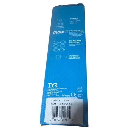 TYR Corrective Optical Swim Goggles Clear -3.50 NEW IN PACKAGE - Picture 5 of 7